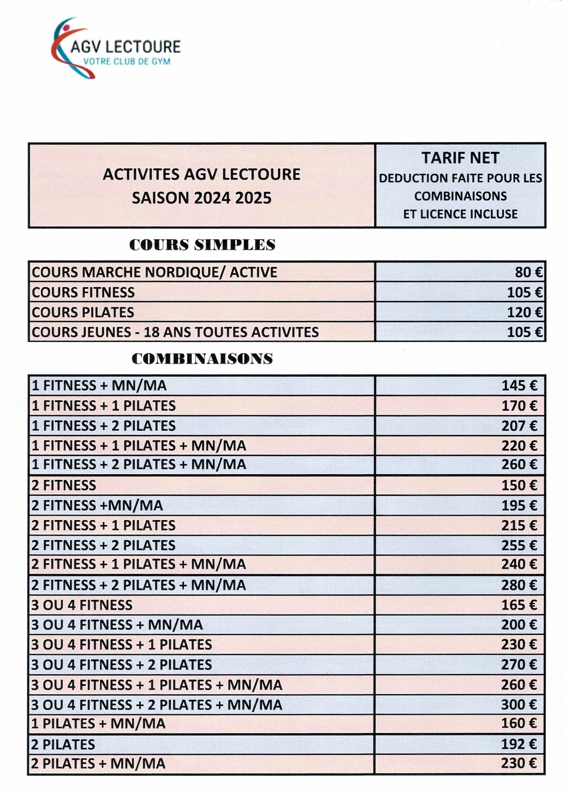 TARIFS 2024 2025 OK